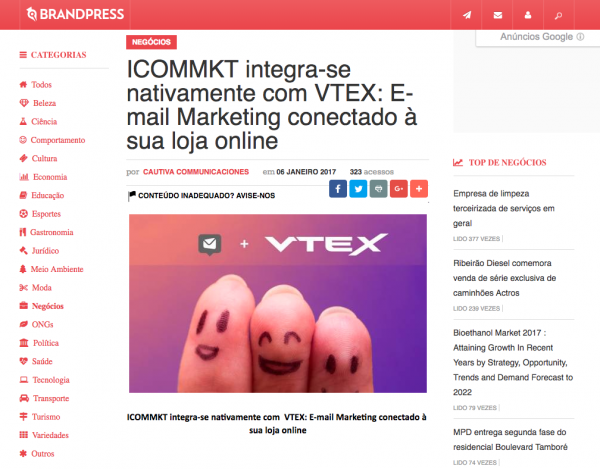 ICOMMKT integra-se nativamente com VTEX: E-mail Marketing conectado à sua loja online