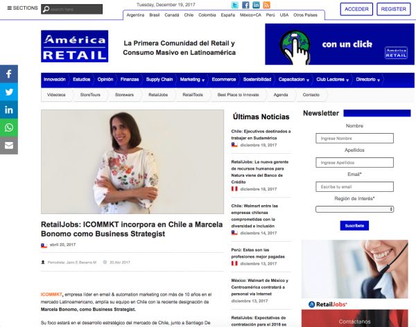 ICOMMKT incorpora en Chile a Marcela Bonomo como Business Strategist