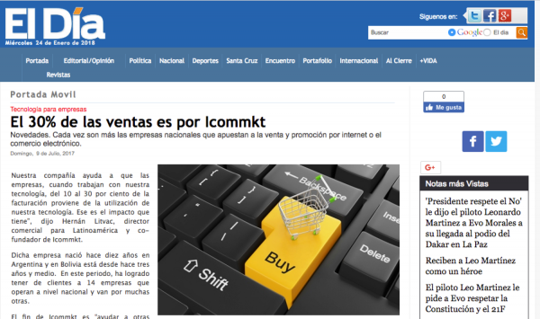 ICOMMKT Bolivia, responsable de hasta un 30% de la facturación